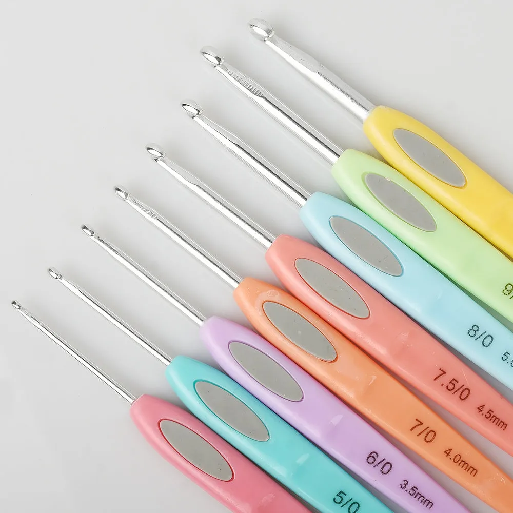 Length 140mm Crochet Hook Set Soft Plastic Handle Crochet Tools Supplies Сrochet Accessories Gift Set of 8 Sizes 10316650