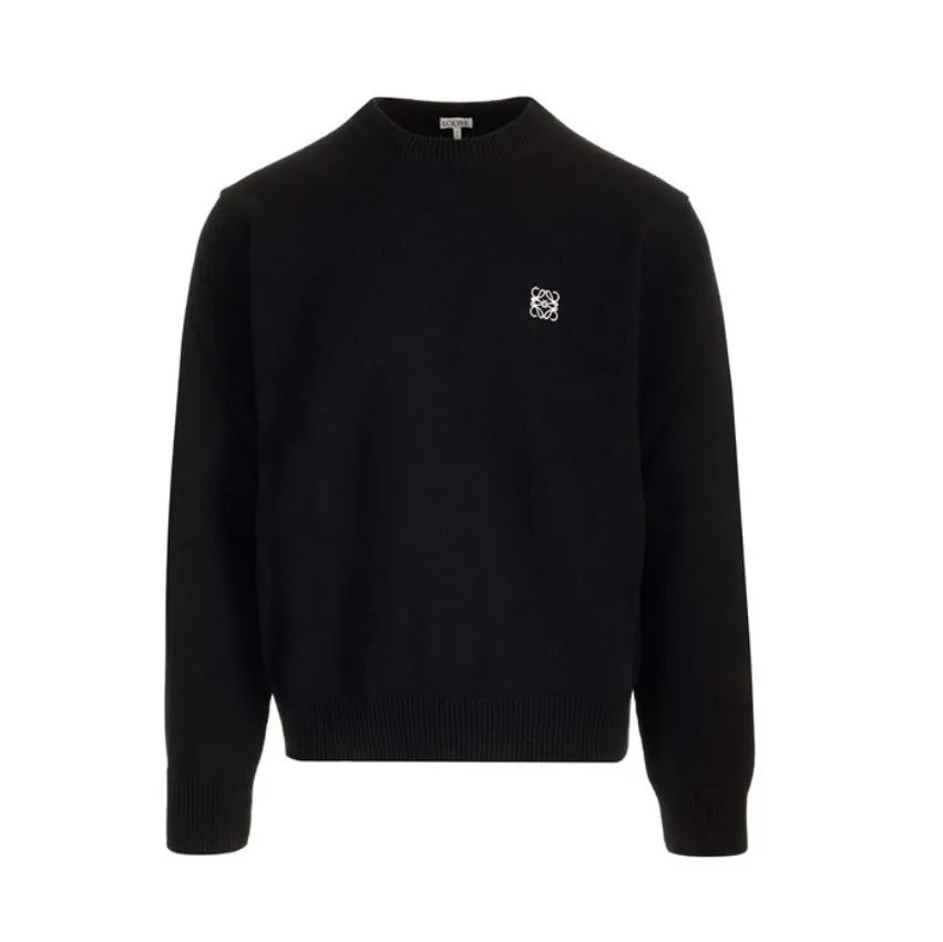 LOEWE  |Crew Neck Pullovers Monogram Wool Long Sleeves Plain Logo