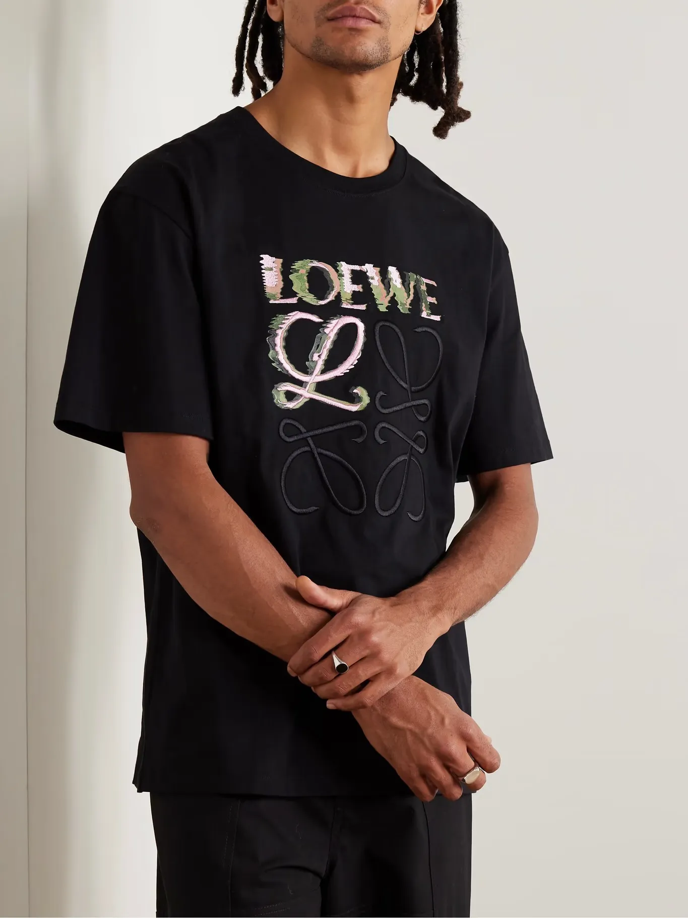 LOEWE  |Crew Neck Pullovers Unisex Street Style Cotton Short Sleeves