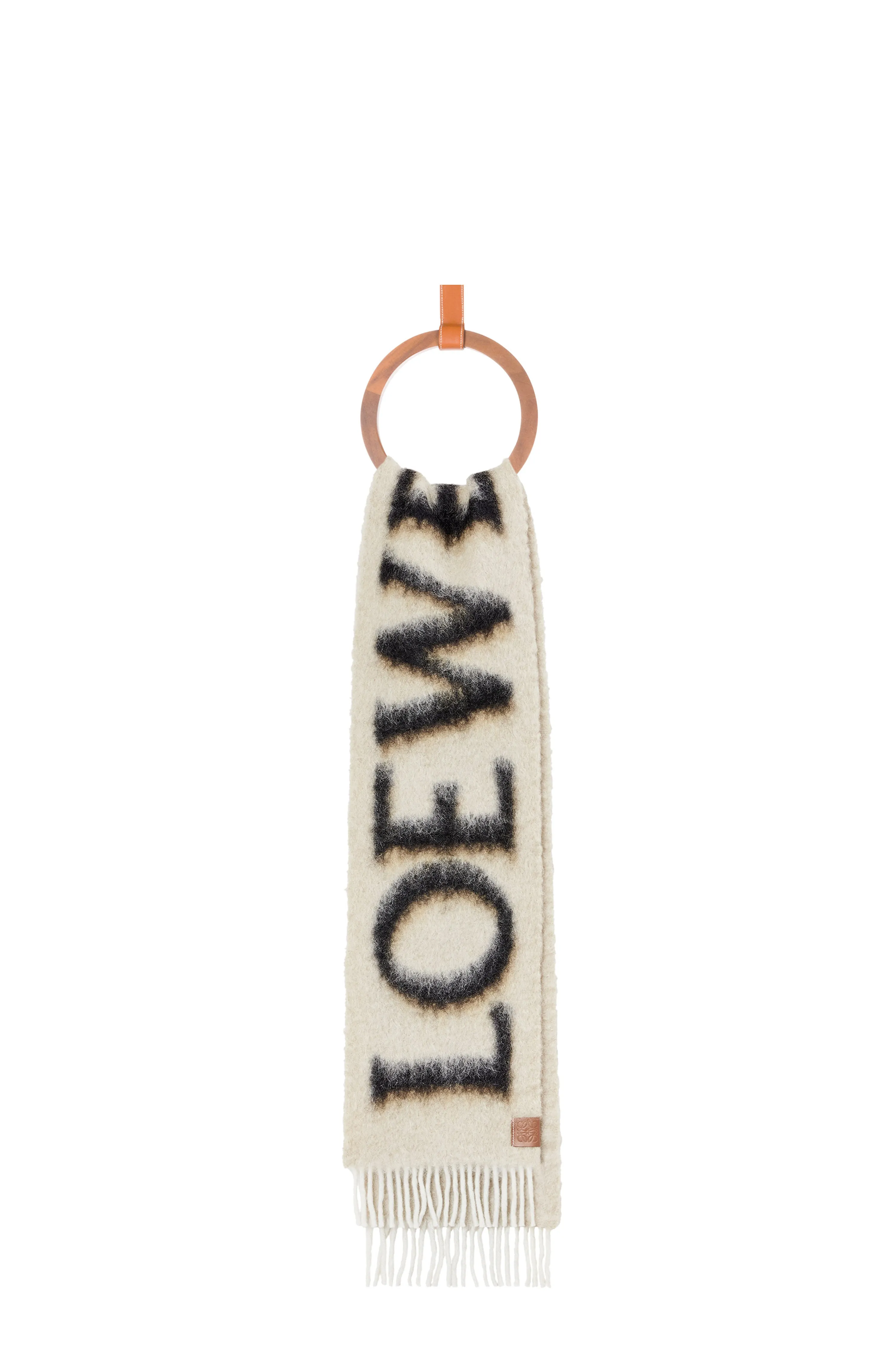 Loewe Scarf In Wool and Mohair - Camel/Black