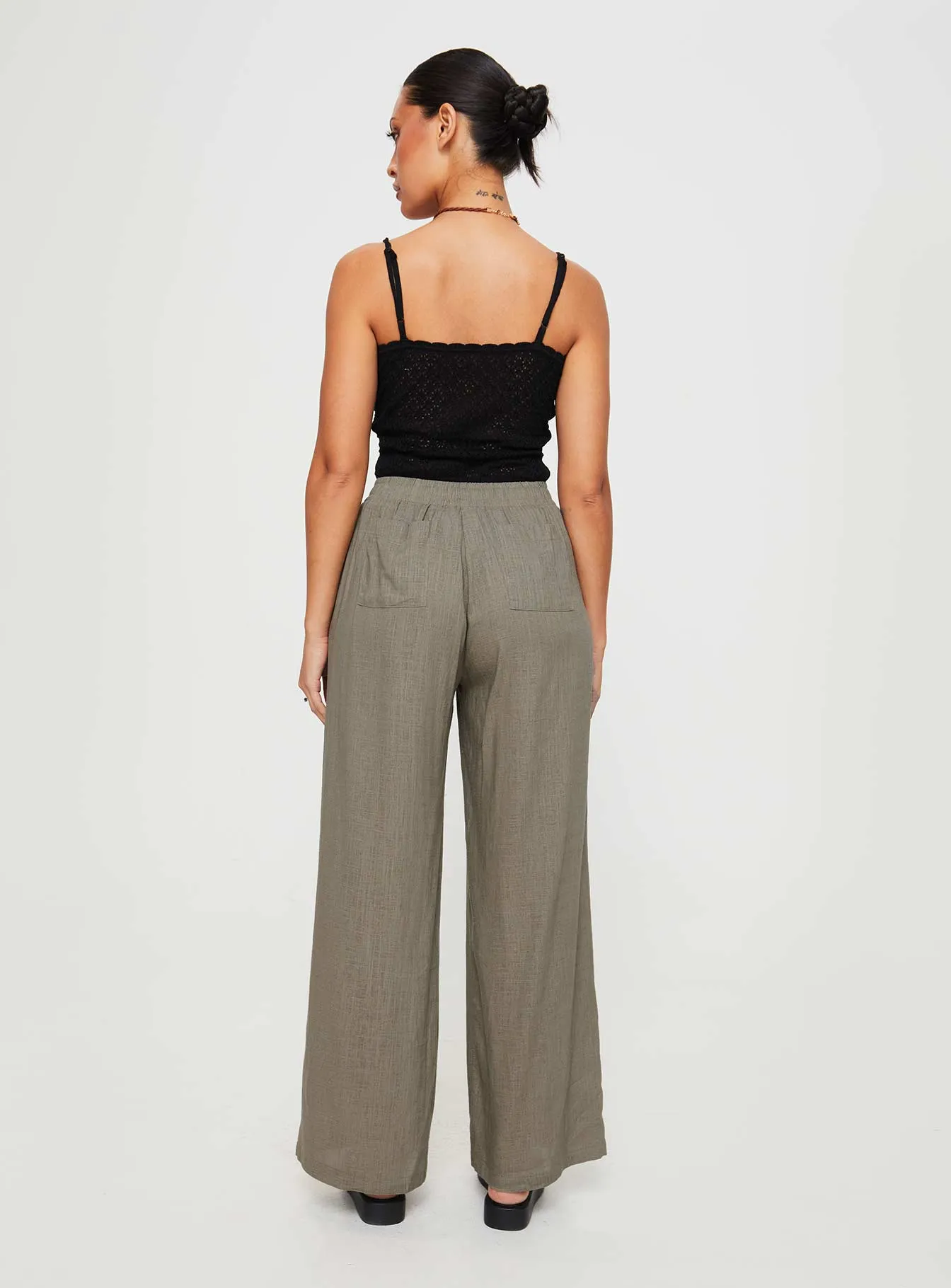 Louis Linen Blend Pants Sage