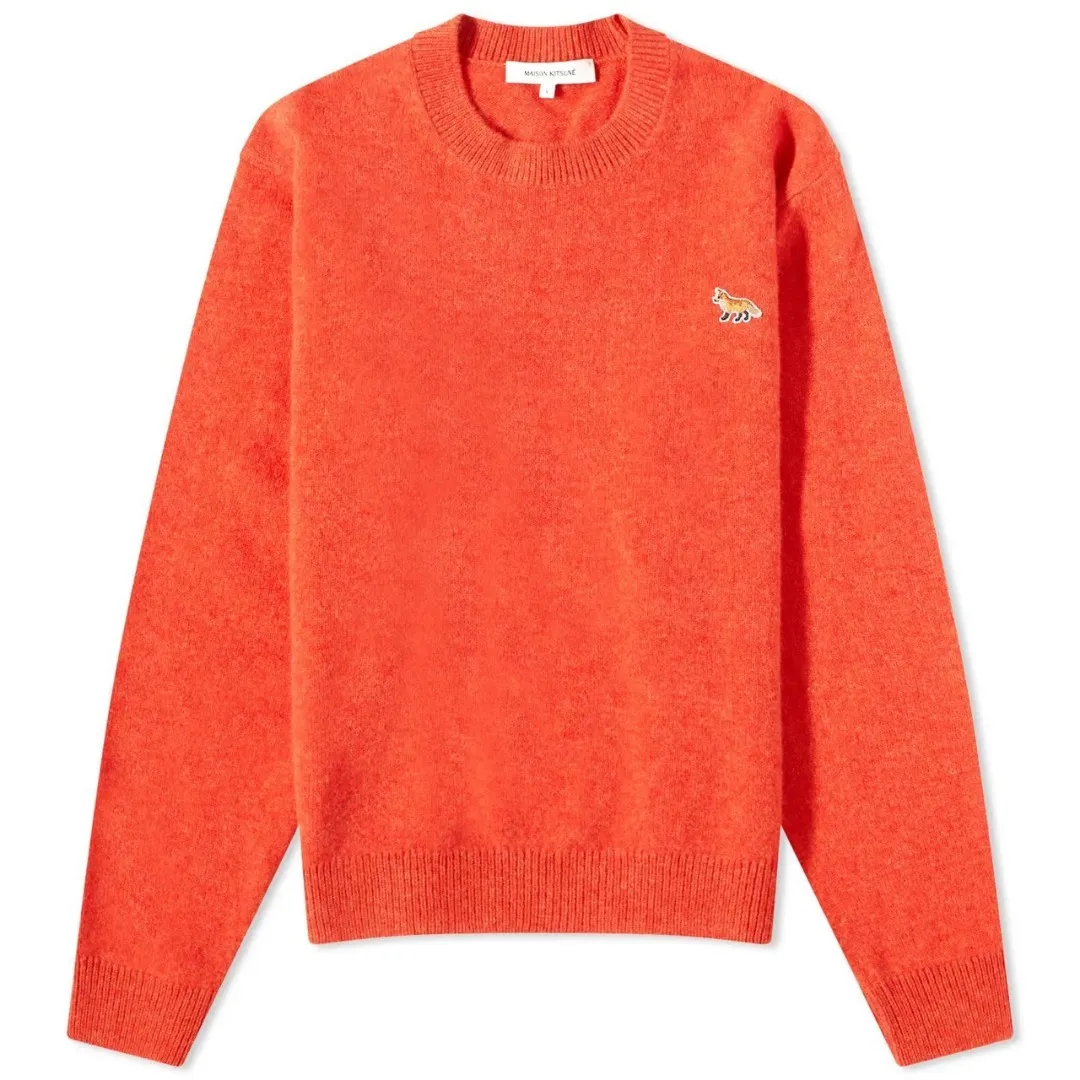 MAISON KITSUNE  |Crew Neck Pullovers Unisex Wool Long Sleeves Plain