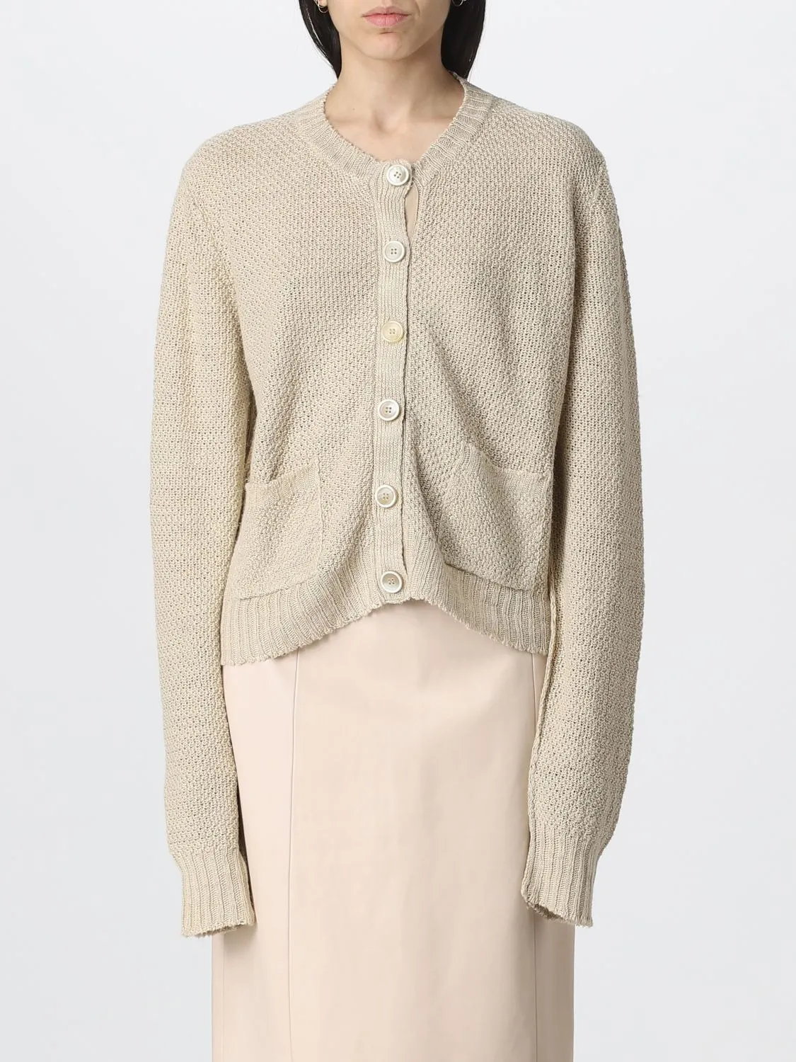 Maison Margiela  |Linen Long Sleeves Cardigans