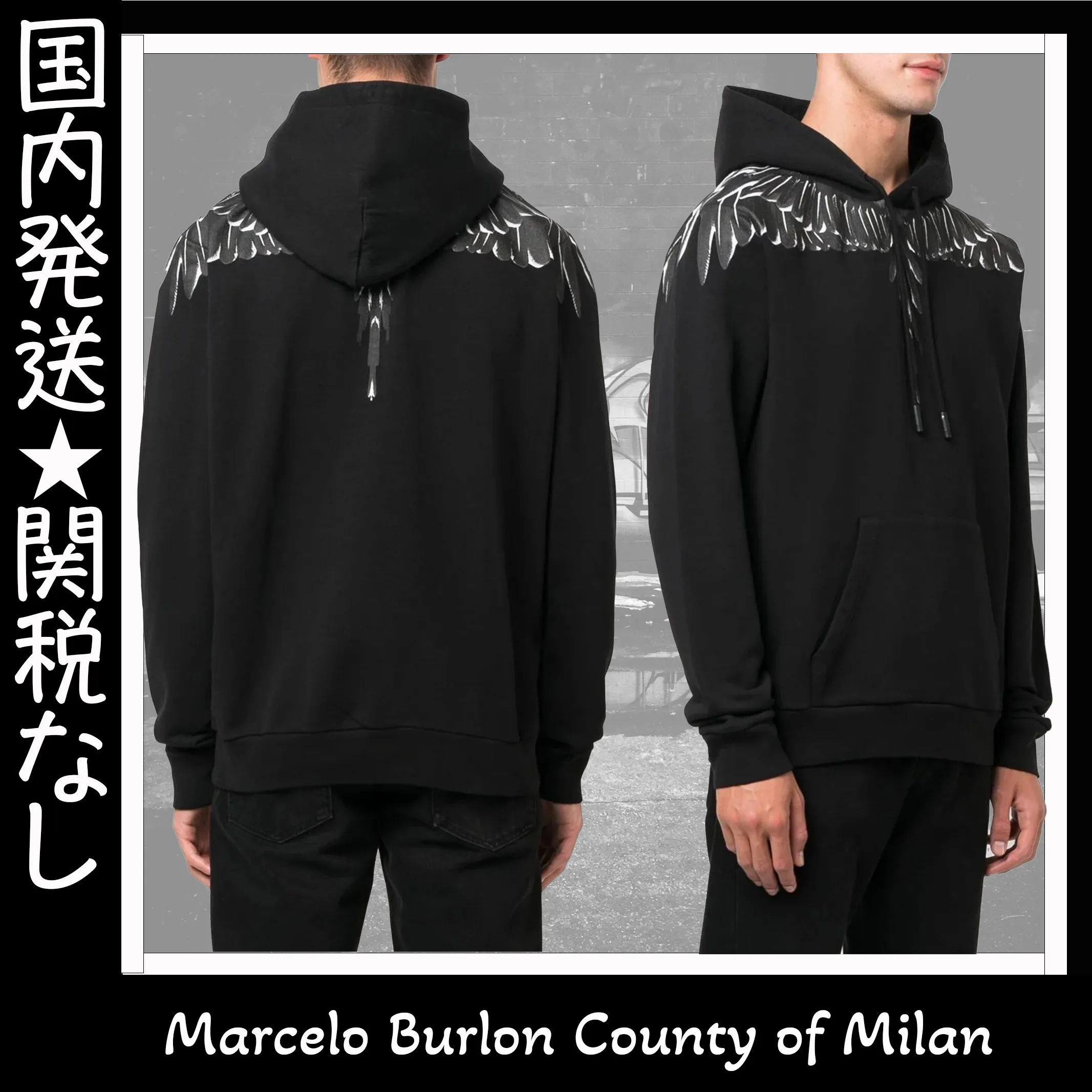 Marcelo Burlon  |Pullovers Unisex Street Style Long Sleeves Cotton Oversized