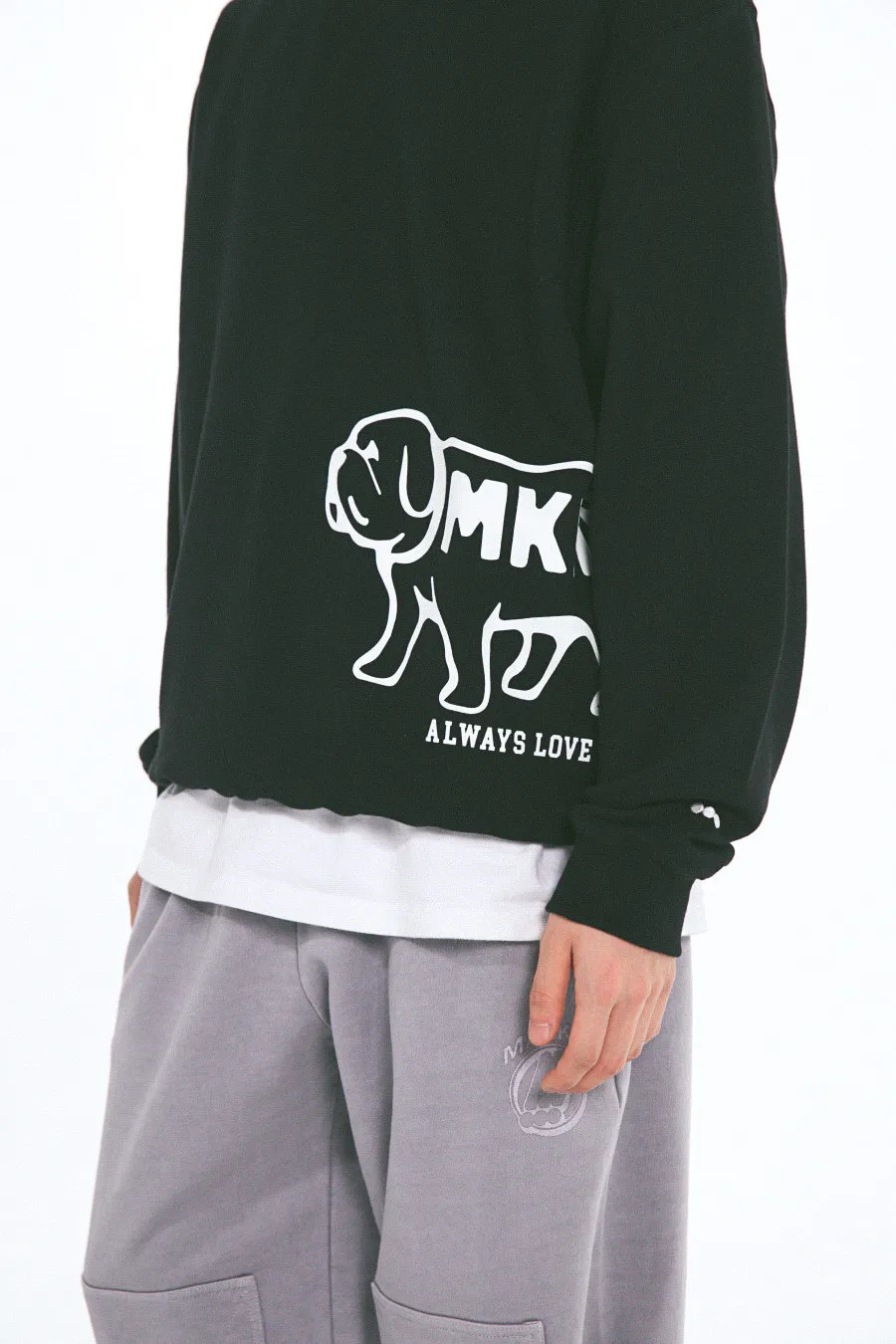 MARKM  |Unisex Street Style Long Sleeves Plain Logo Sweatshirts