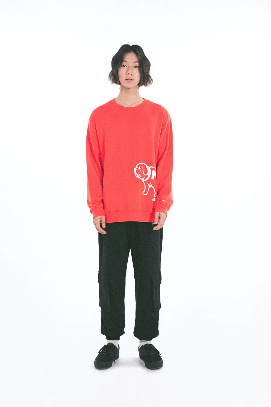 MARKM  |Unisex Street Style Long Sleeves Plain Logo Sweatshirts