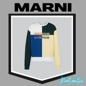 MARNI  |Long Sleeves Logo Designers Sweatshirts