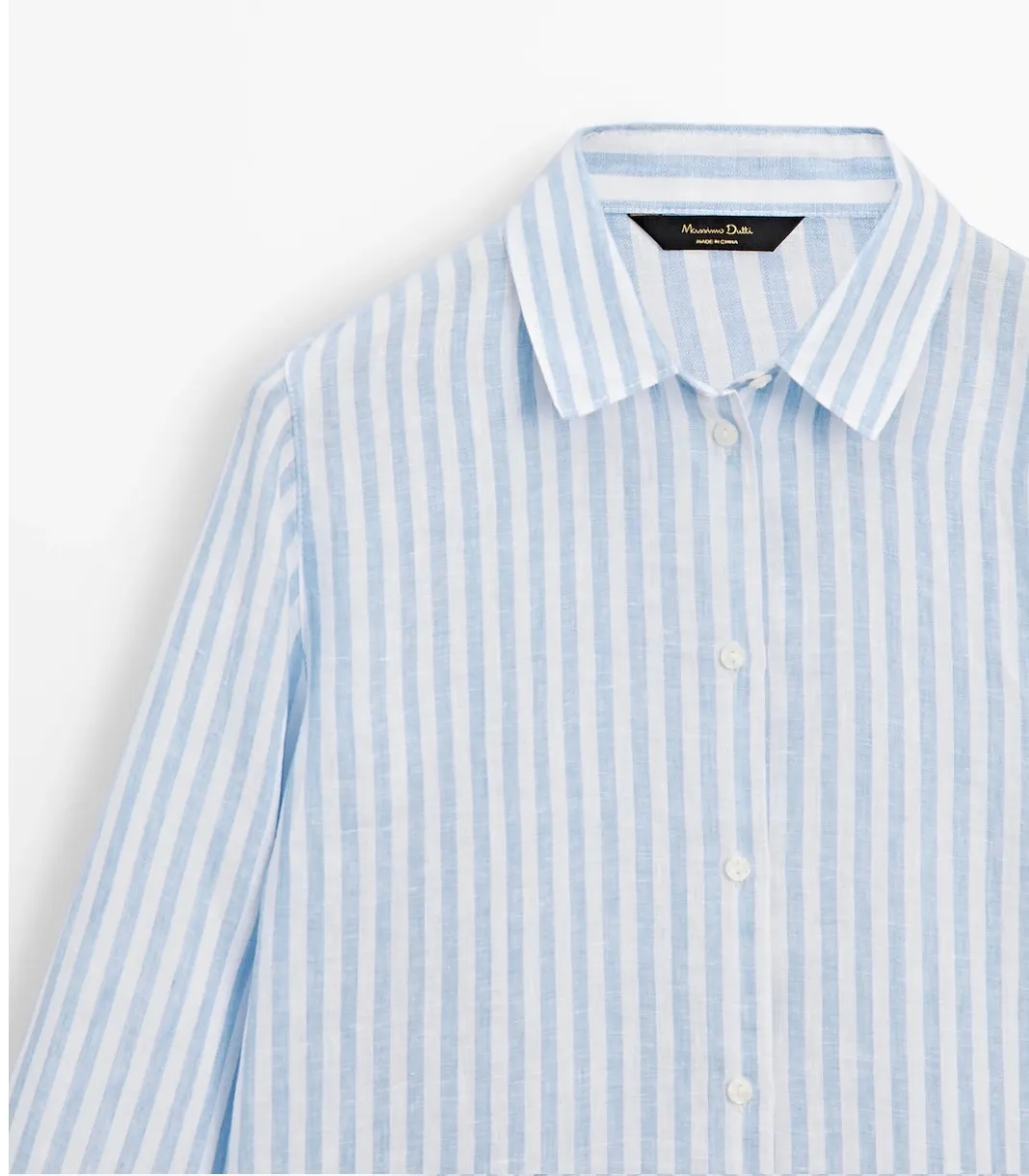 Massimo Dutti  |Stripes Casual Style Linen Long Sleeves Elegant Style