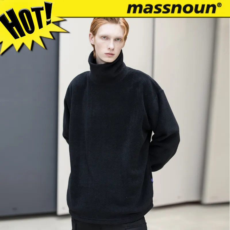 MASSNOUN  |Pullovers Unisex Street Style Long Sleeves Plain Oversized