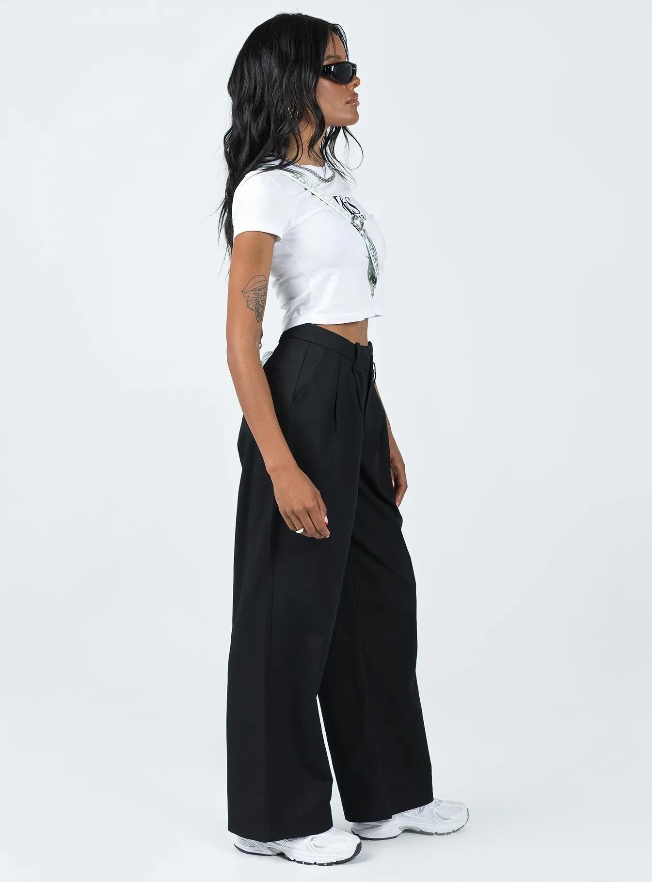 Mertyl Asymmetric Pants Black