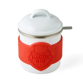 METAL BACON GREASE BIN WHITE