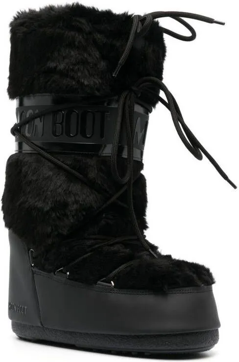 Moon Boot Icon faux-fur snow boots Black