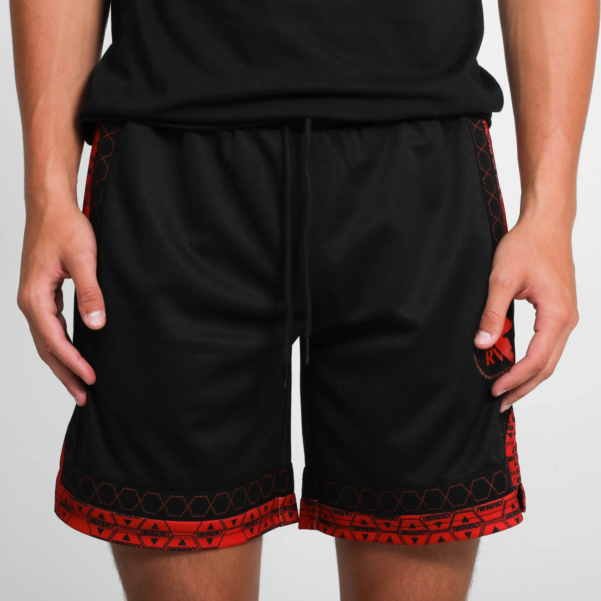 NERV Basketball Black and Red Shorts