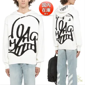 Off-White  |Pullovers Monogram Street Style Long Sleeves Cotton Logo