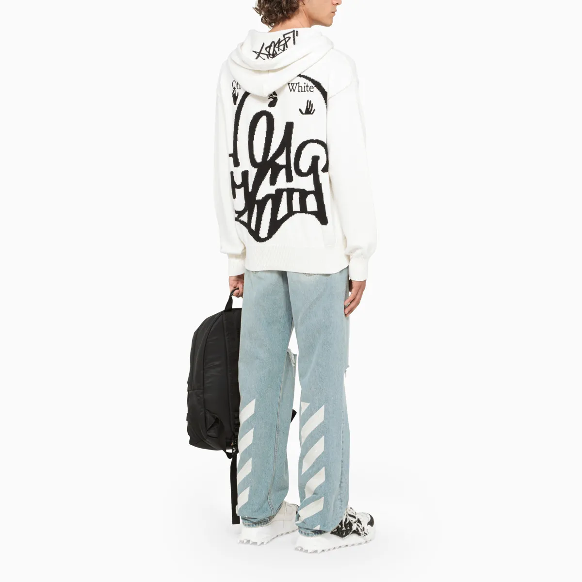 Off-White  |Pullovers Monogram Street Style Long Sleeves Cotton Logo