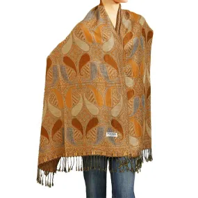 Paisley Pashmina Scarf Gold/dark orange A02-31