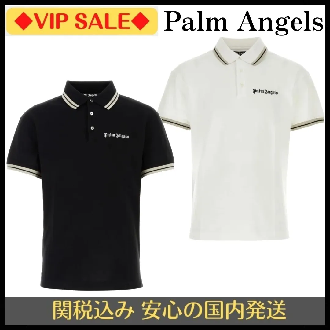 Palm Angels  |Pullovers Street Style Long Sleeves Plain Cotton Logo Polos