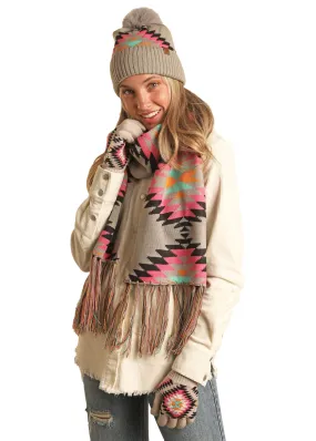 Panhandle Slim Womens Pink Aztec Scarf Gift Set