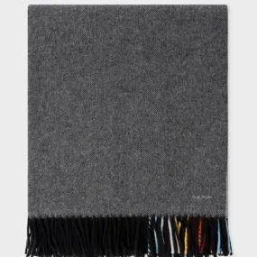 Paul Smith - Men's Stripe Blanket Scarf in Grey