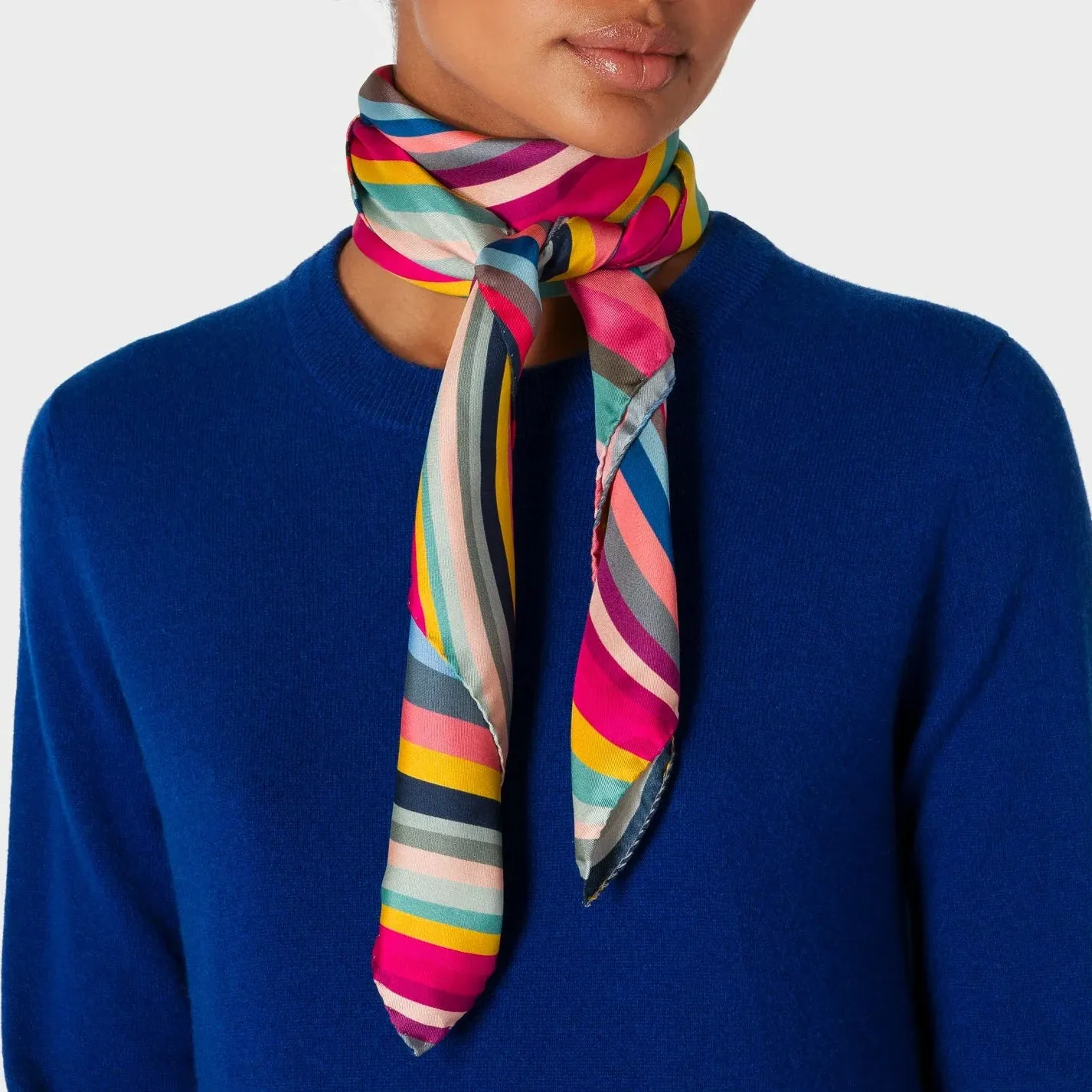 Paul Smith - Women's Square Swirl Print Silk Scarf