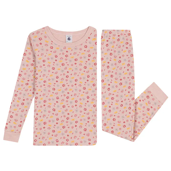 Petit Bateau Child Pyjamas With Floral Print Saline Pink