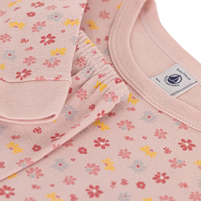 Petit Bateau Child Pyjamas With Floral Print Saline Pink