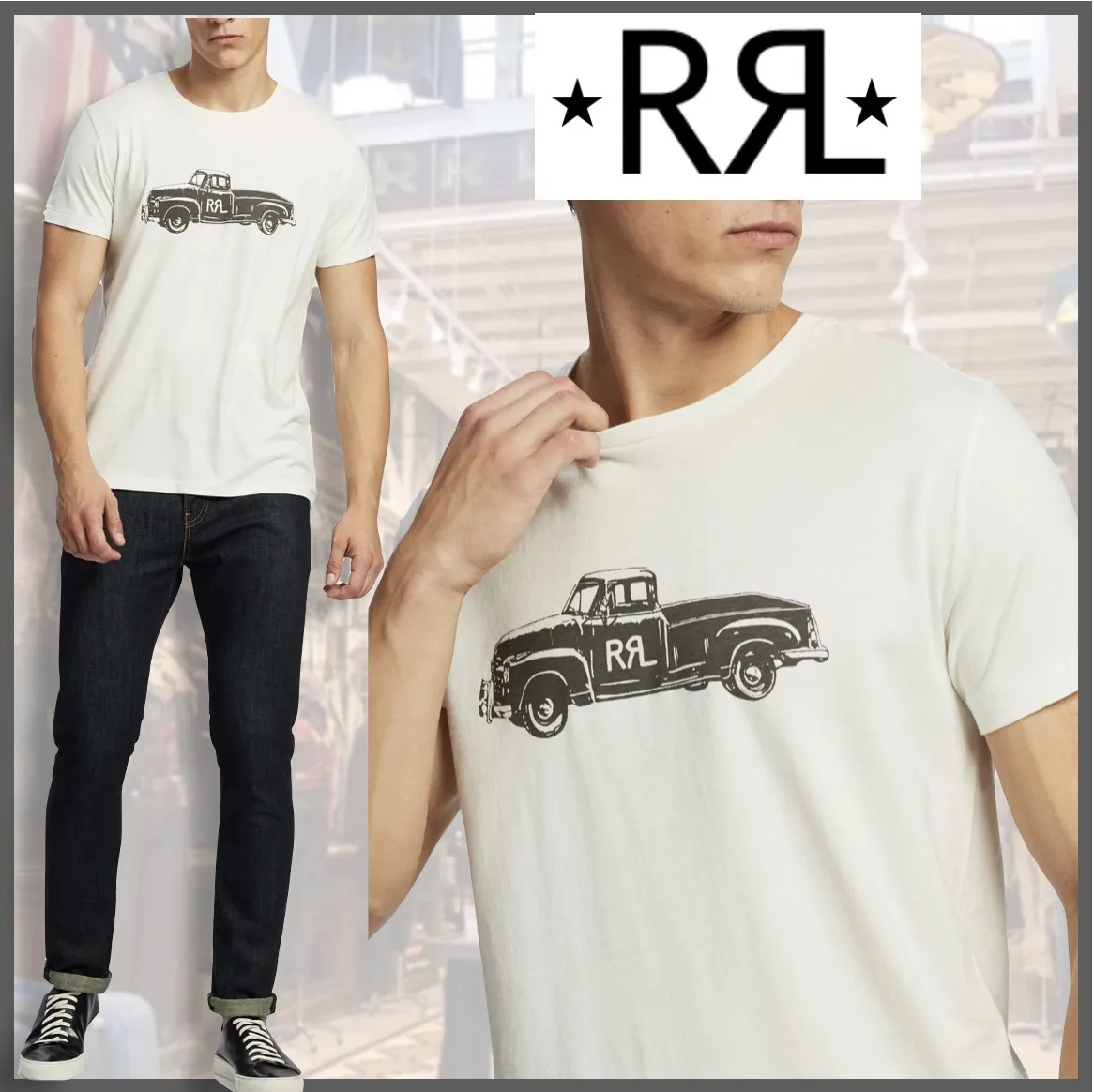 RRL  |Crew Neck Pullovers Street Style Plain Cotton Short Sleeves