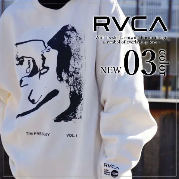 RVCA  |Long Sleeves Plain Logo Sweatshirts