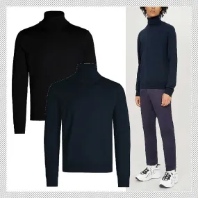 sandro  |Wool Long Sleeves Plain Sweaters