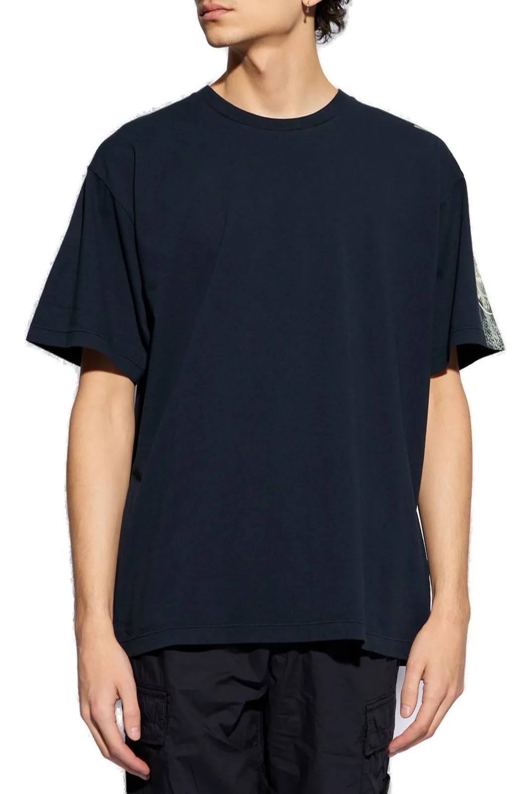 STONE ISLAND  |Crew Neck Pullovers U-Neck Plain Cotton Short Sleeves Logo