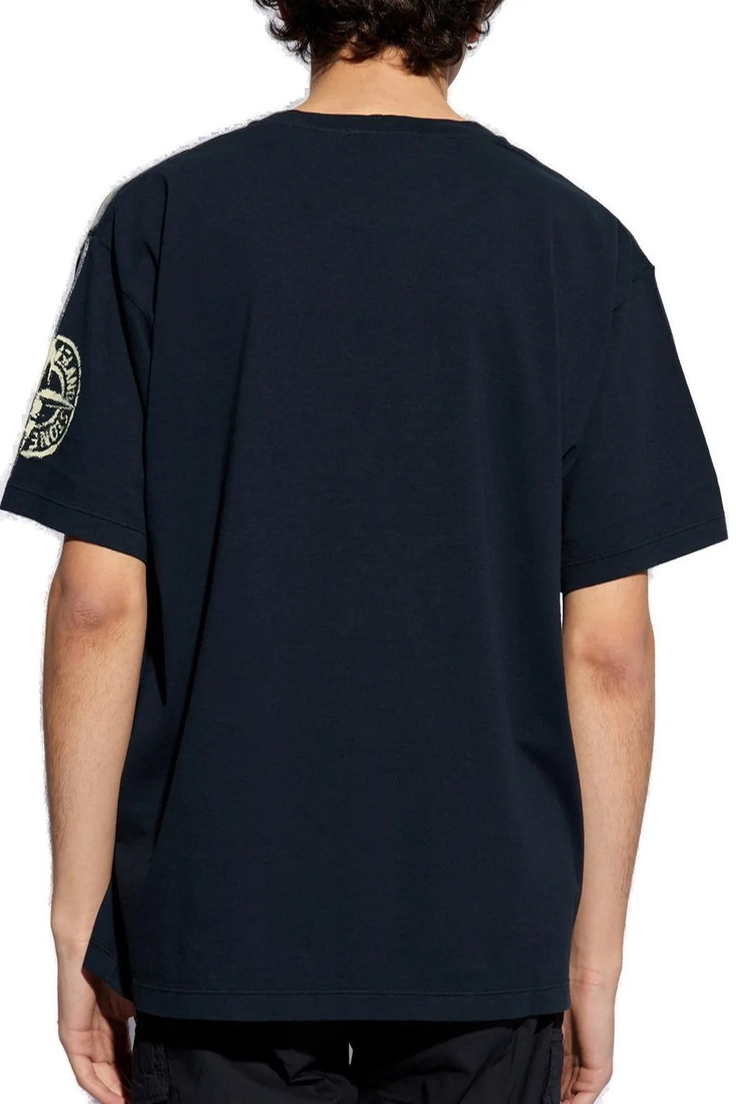 STONE ISLAND  |Crew Neck Pullovers U-Neck Plain Cotton Short Sleeves Logo