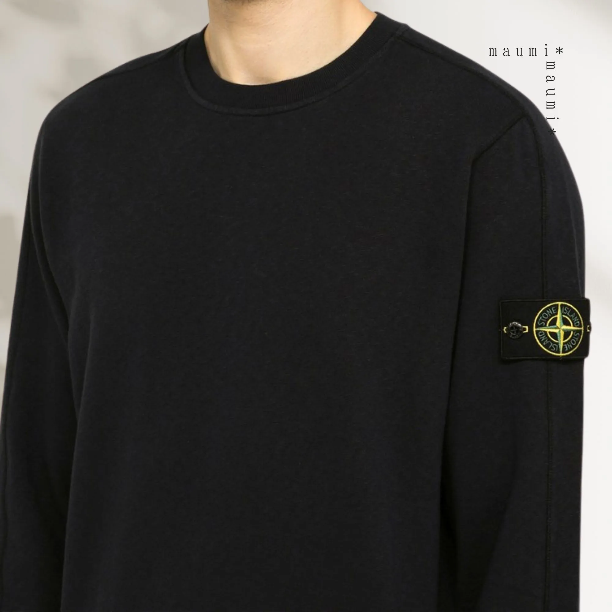 STONE ISLAND  |Crew Neck Street Style Long Sleeves Plain Cotton