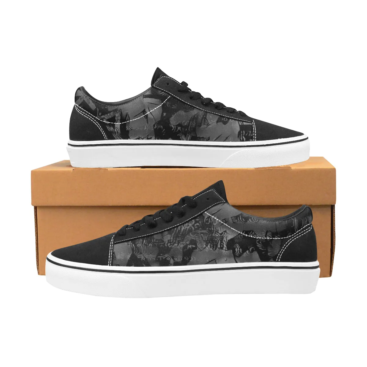 Streetart In The Shadows Men's Low Top Skateboarding Shoes