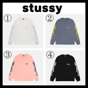 STUSSY  |Crew Neck Pullovers Long Sleeves Long Sleeve T-shirt Logo