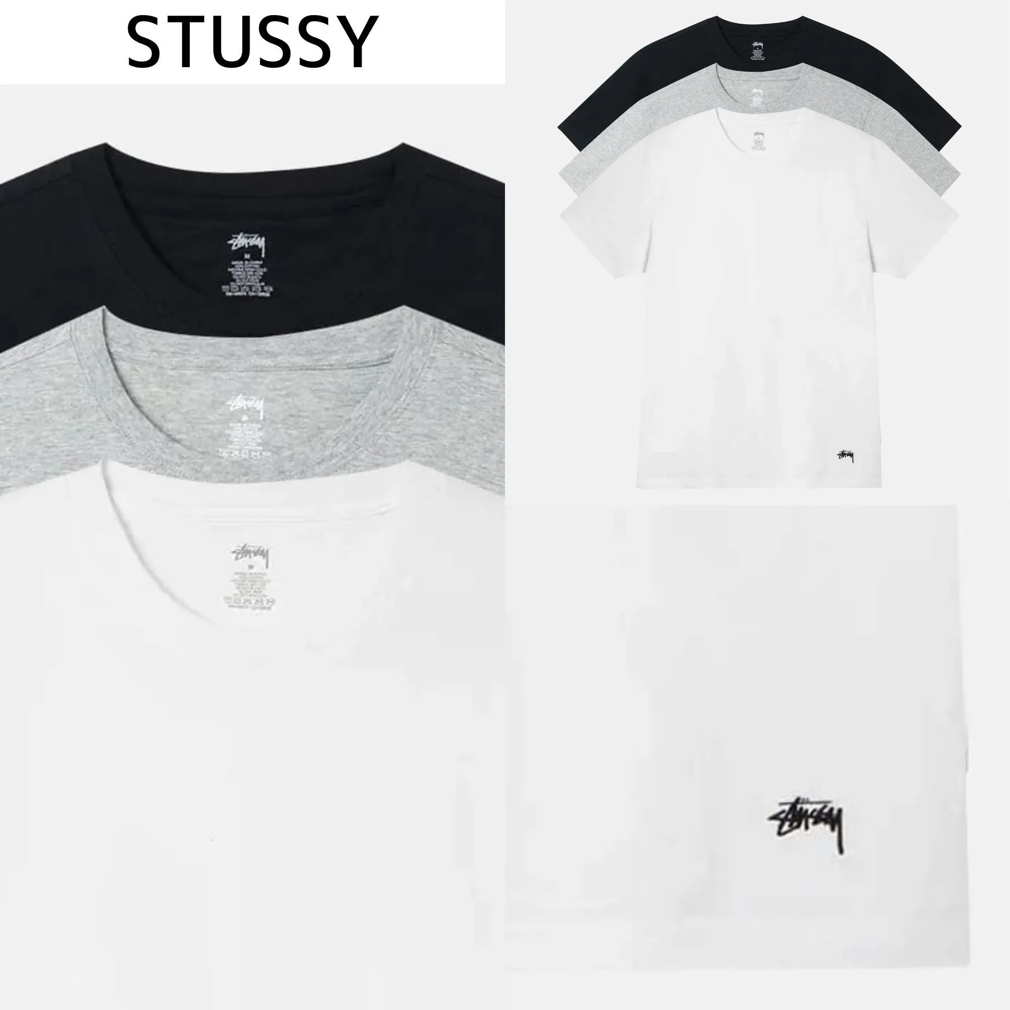 STUSSY  |Crew Neck Pullovers Unisex Street Style Cotton Short Sleeves