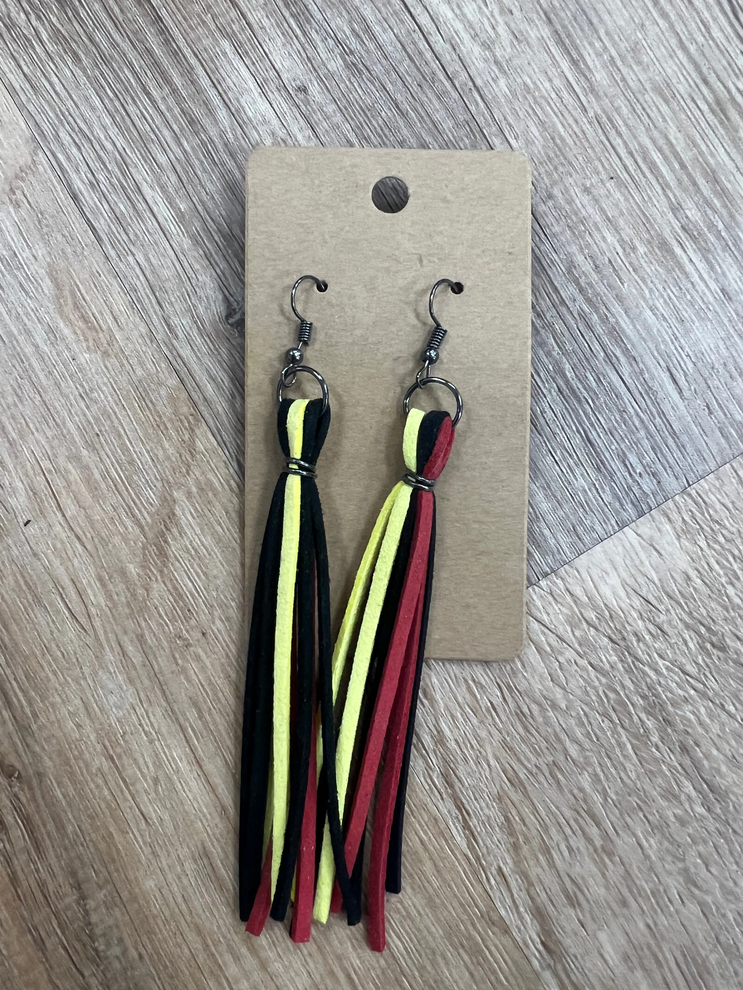 Tassel Earrings - Red/Black/Yellow