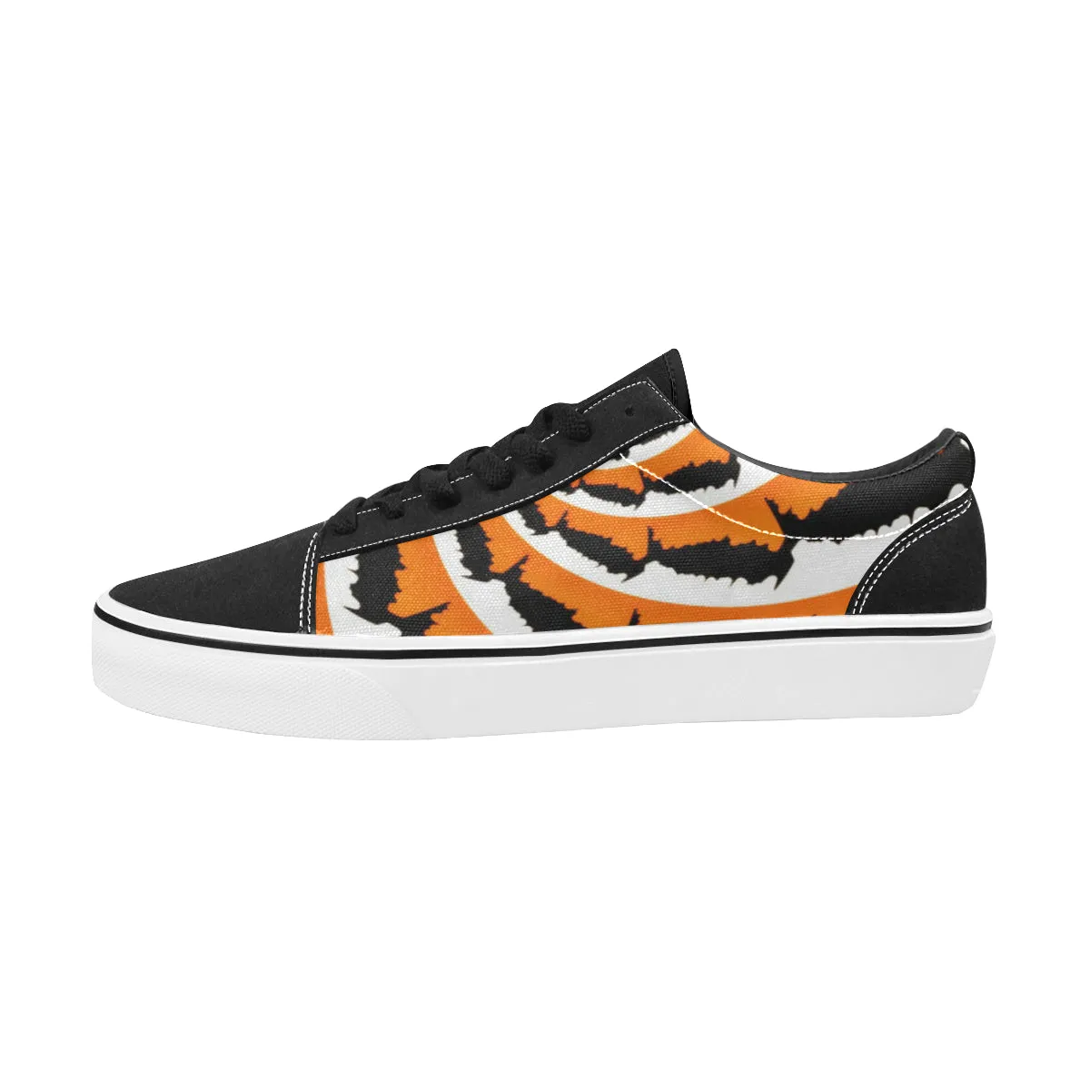 Tiger Stripe Fractal Men's Low Top Skateboarding Shoes