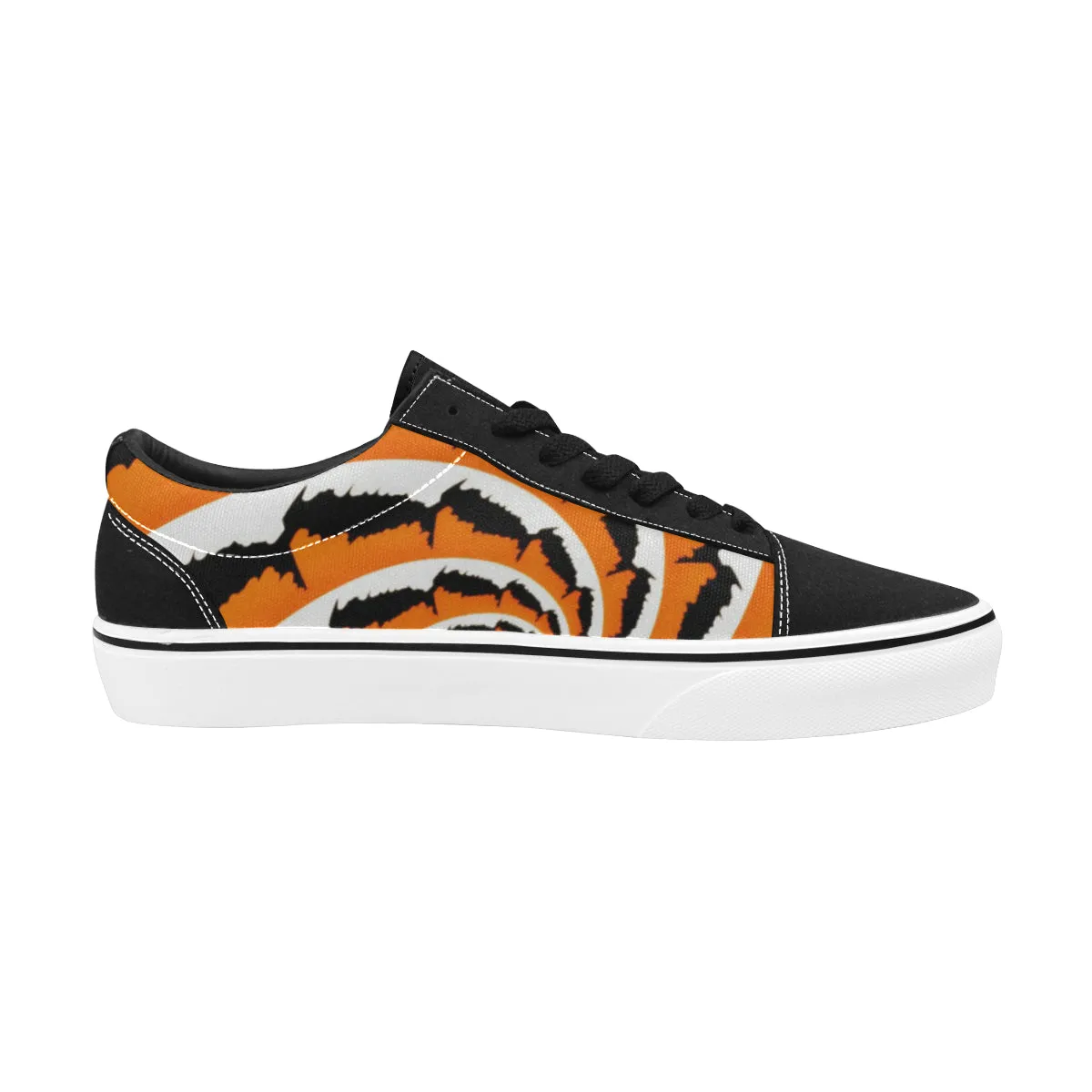 Tiger Stripe Fractal Men's Low Top Skateboarding Shoes