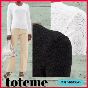 TOTEME  |Unisex Street Style V-Neck Long Sleeves Plain