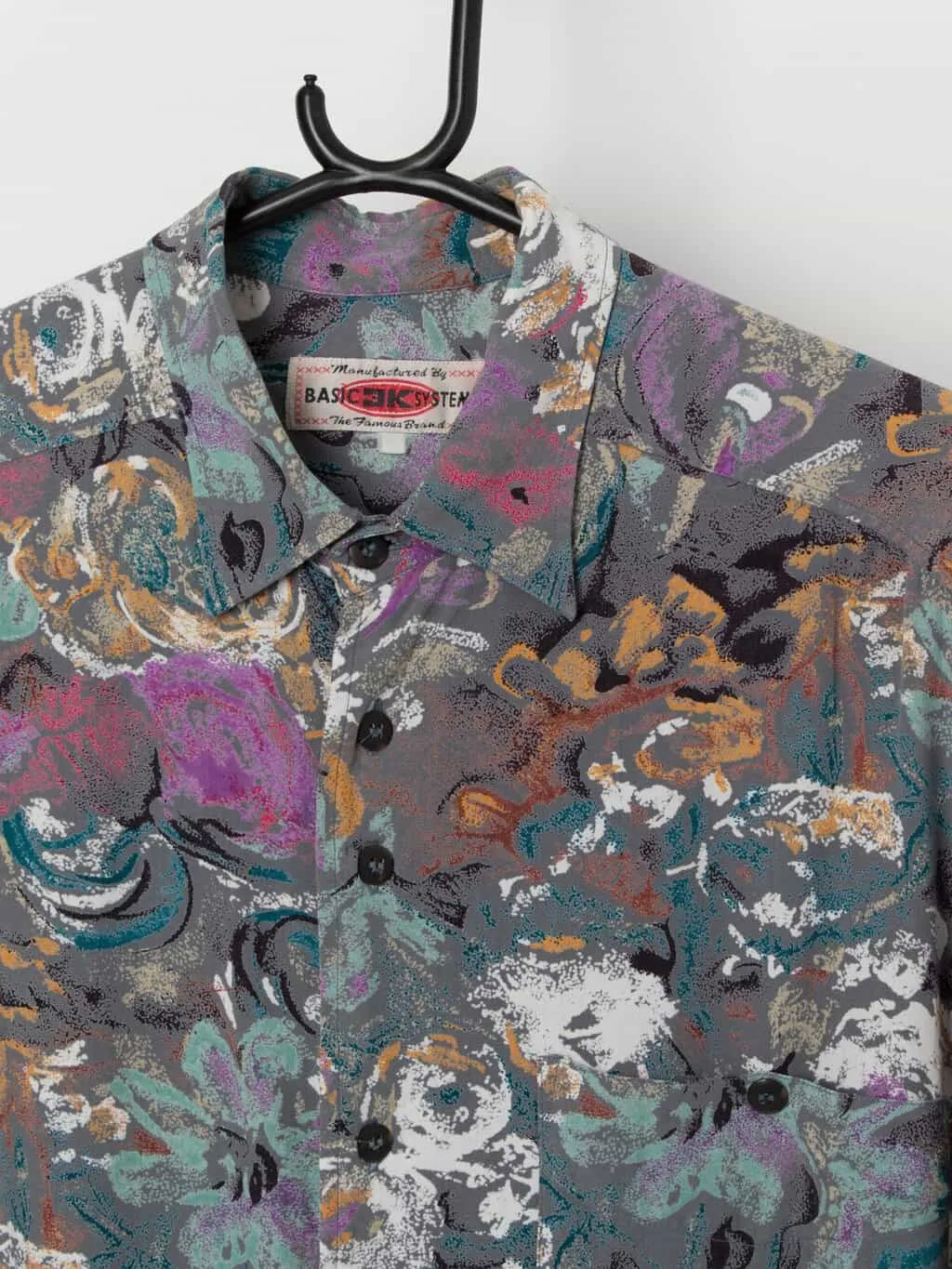 Vintage 90s abstract shirt with long sleeves – XL