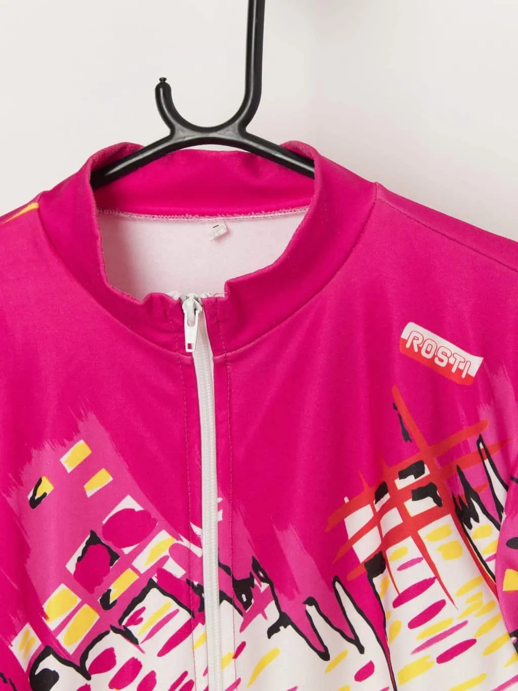 Vintage pink Rosti cycling jersey with long sleeves – Medium