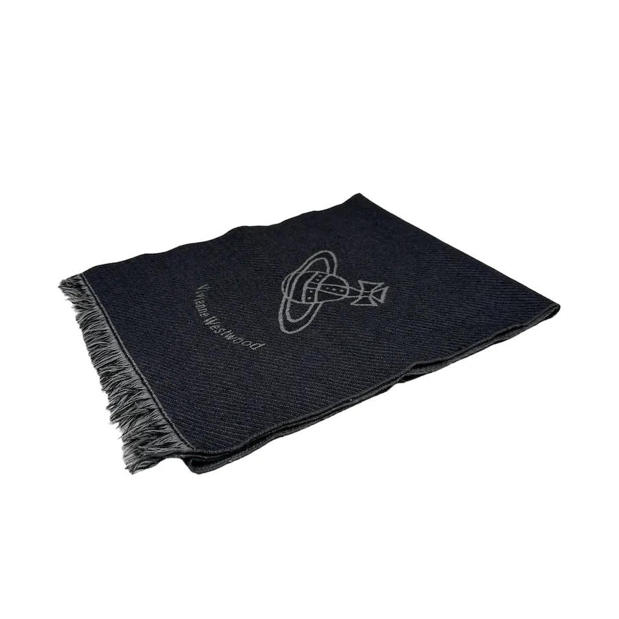 VIVIENNE WESTWOOD MAN LARGE ORB SCARF - GREY / GREY