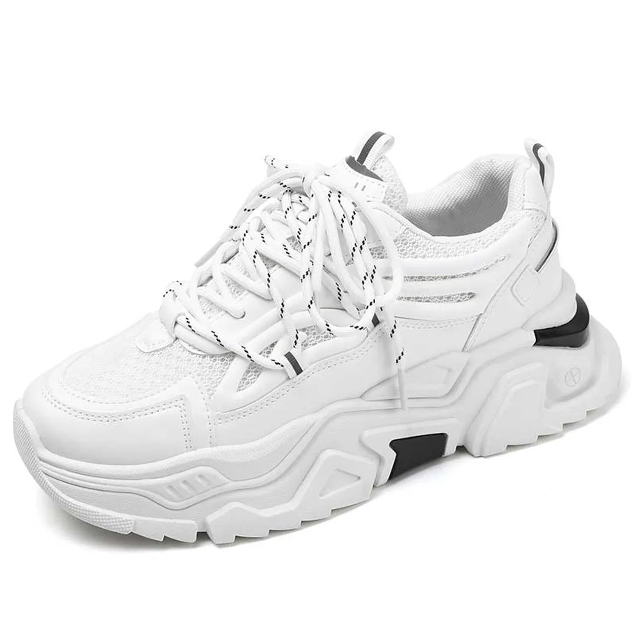 White casual mesh vamp sport shoe sneaker