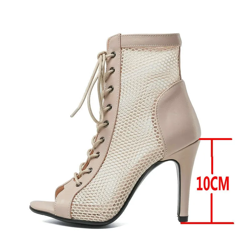 Women's Rome style Covered High Heels Indoor Party Dance Boots