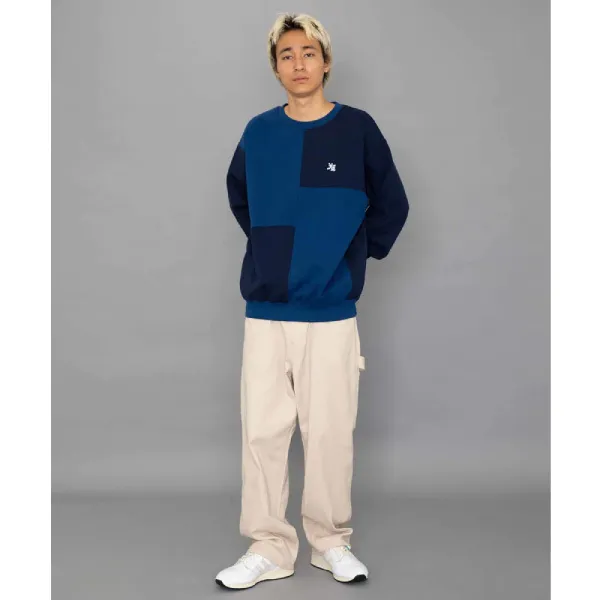 X-Large  |Crew Neck Pullovers Unisex Street Style Plain Cotton Logo