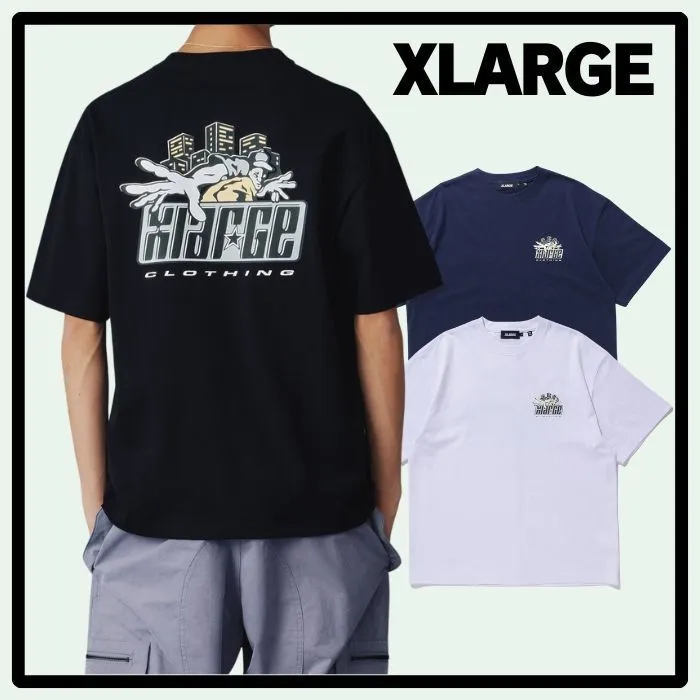 X-Large  |Crew Neck Pullovers Unisex Street Style Plain Cotton