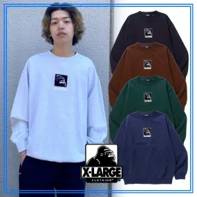 X-Large  |Pullovers Unisex Street Style Long Sleeves Plain Cotton Logo