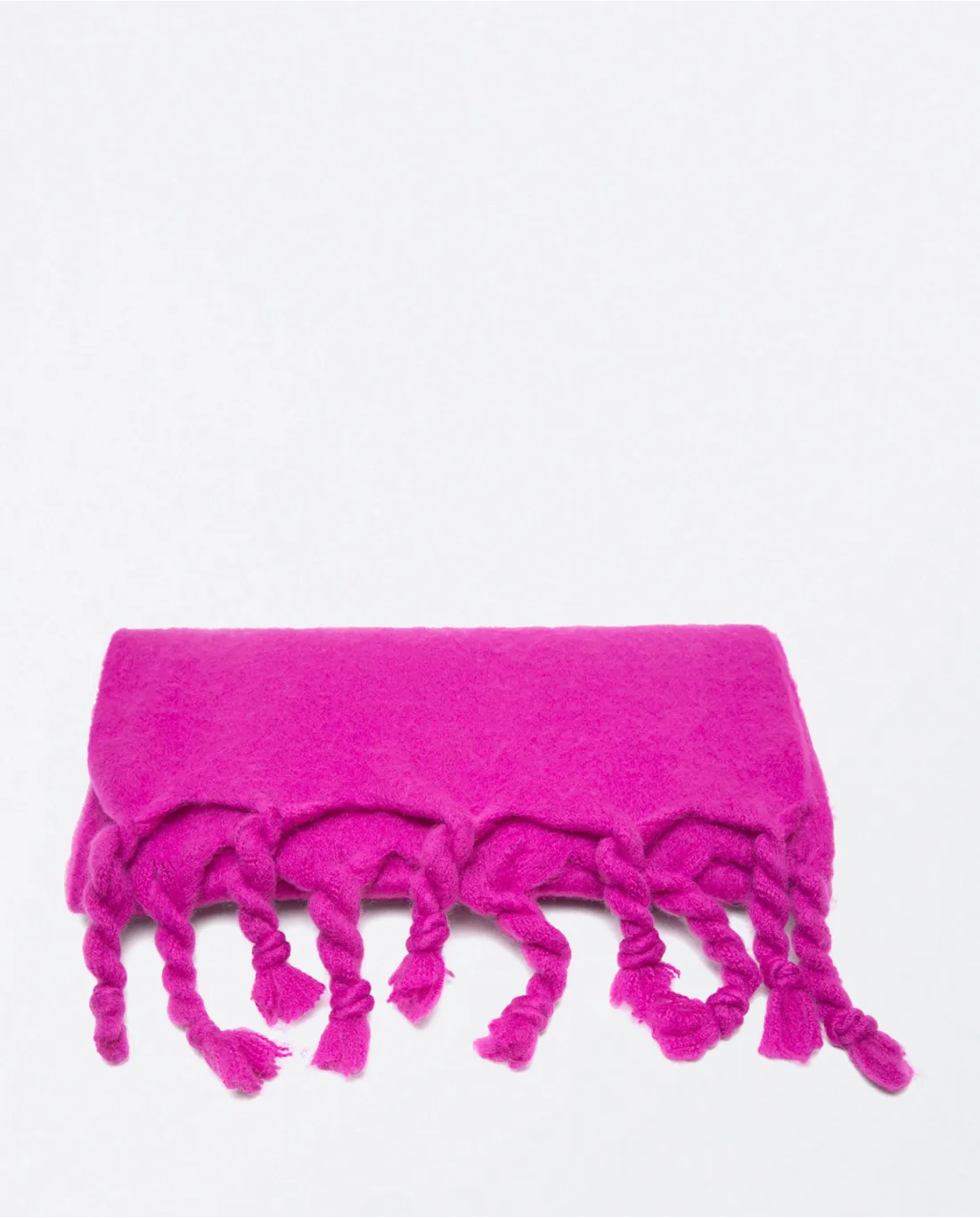 YILI731- Thick & Fluffy Scarf w/ Fringes-Purple-Surkana