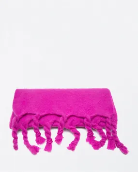 YILI731- Thick & Fluffy Scarf w/ Fringes-Purple-Surkana