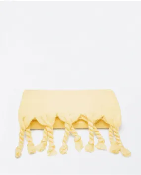 YILI731- Thick & Fluffy Scarf w/ Fringes- Yellow-Surkana